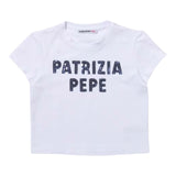 PATRIZIA PEPE t-shirt girocollo tinta unita con stampa paillettata Bianco per Bambina 7M0807 BIANCO PATRIZIA PEPE 