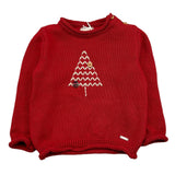 LALALU' maglia girocollo tinta unita con ricami Rosso per Neonato MGL05L ROSSO LALALU' 