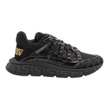 Versace Sneakers Tinta Unita Con Stampe Logo Nero Per Bambino