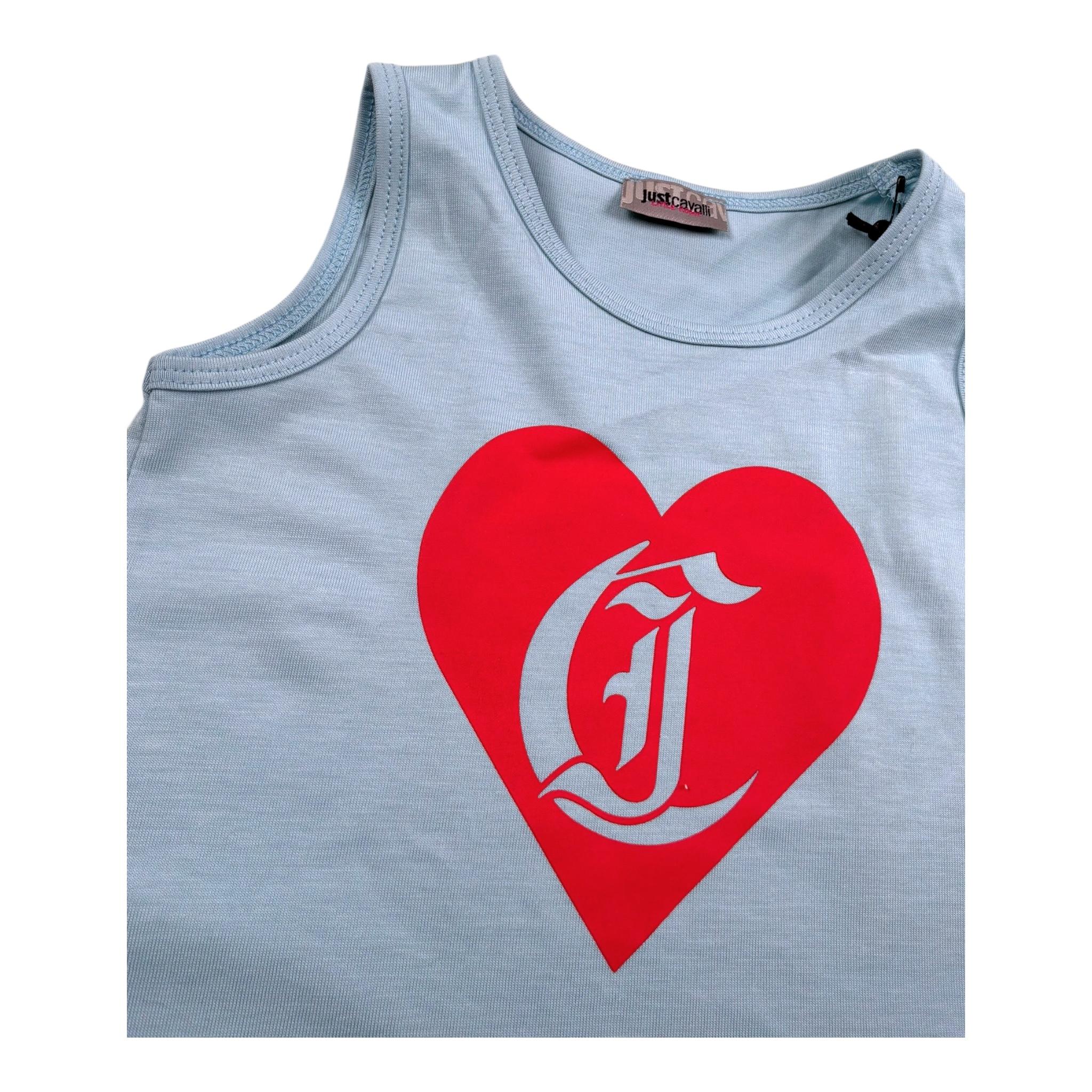 Just Cavalli Canotta Girocollo Tinta Unita con Stampa per Neonata JIP26032CN AZZURRO JUST CAVALLI 