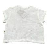 Petit Indi T-Shirt Tinta Unita con Bottoni per Neonato AA25B2814 BIANCO PETIT INDI 