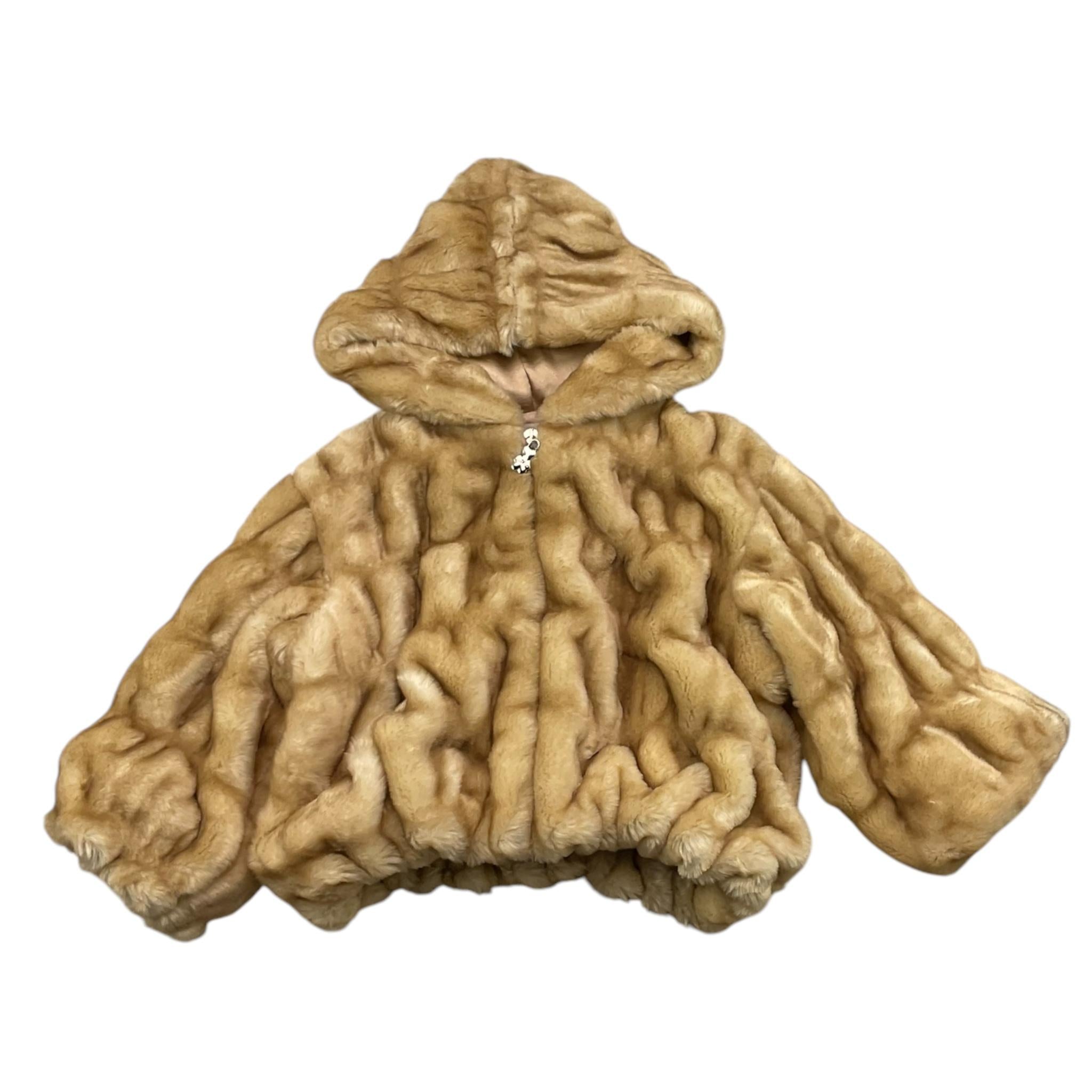 NANAN pelliccia tinta unita con zip e cappuccio Beige per Neonata I2454224BE BEIGE NANAN 