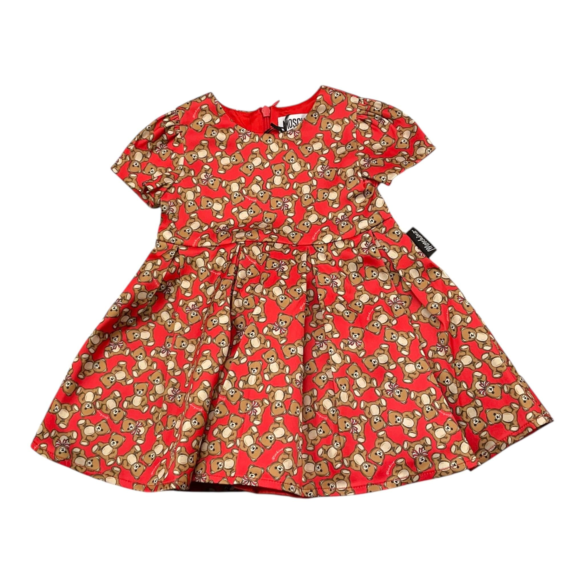 MOSCHINO abito tinta unita mezza manica con stampa Rosso per Neonata MDV0CP ROSSO MOSCHINO 