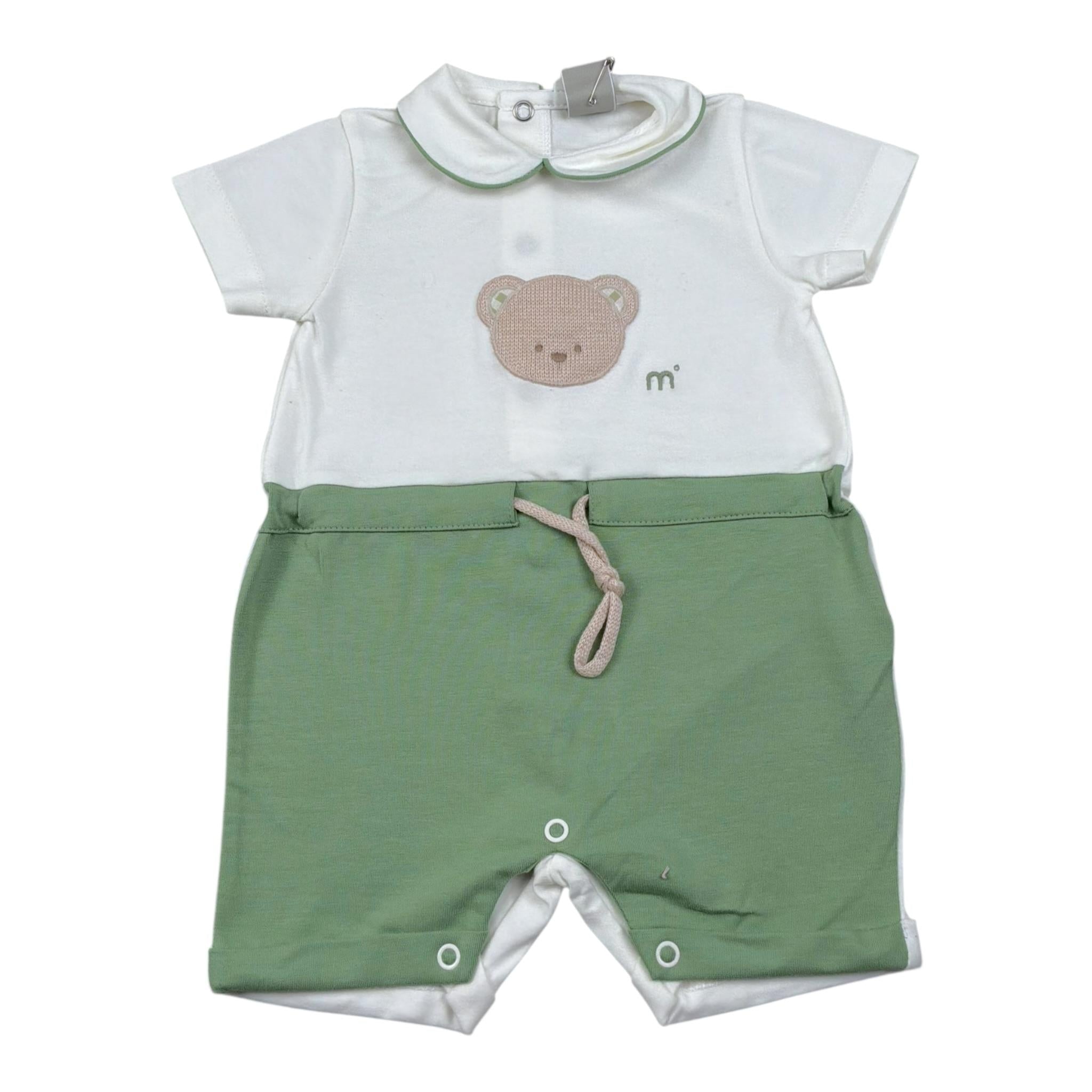 Marlu' Pagliaccetto Bicolore Mezza Manica per Neonato EB6213 BIANCO/VERDE MARLU' 