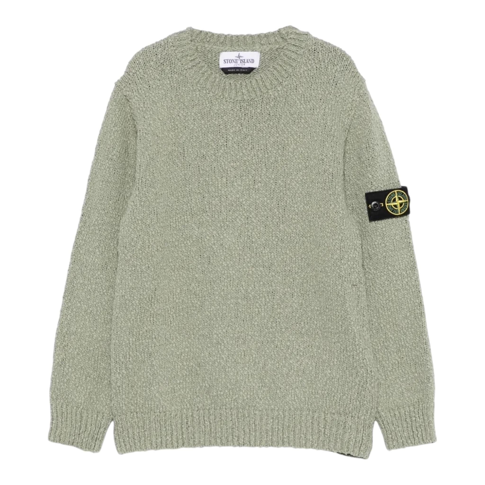Stone Island Maglia Girocollo Tinta Unita con Logo per Bambino K1S165100019 VERDE STONE ISLAND 