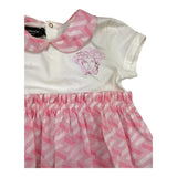 Versace Set Abito Bicolore-Coulotte Bianco/Rosa Per Neonata