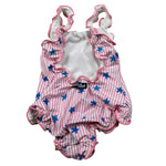 Saint Barth Costume Intero Bicolore con Fantasia A Righe per Neonata CLIO001NX BIANCO/ROSA SAINT BARTH 