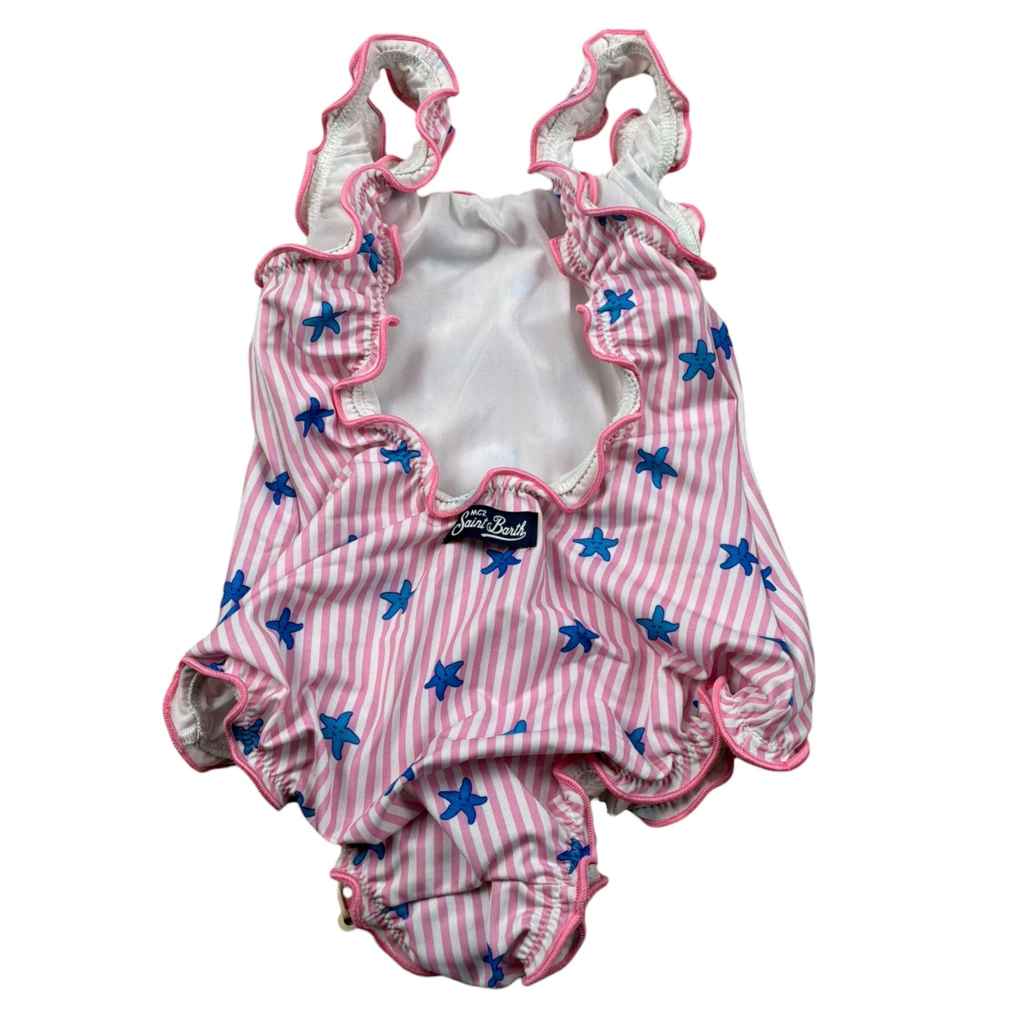 Saint Barth Costume Intero Bicolore con Fantasia A Righe per Neonata CLIO001NX BIANCO/ROSA SAINT BARTH 