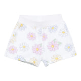 Monnalisa Short Tinta Unita con Stampa Fiori per Bambina 39E407X BIANCO MONNALISA 