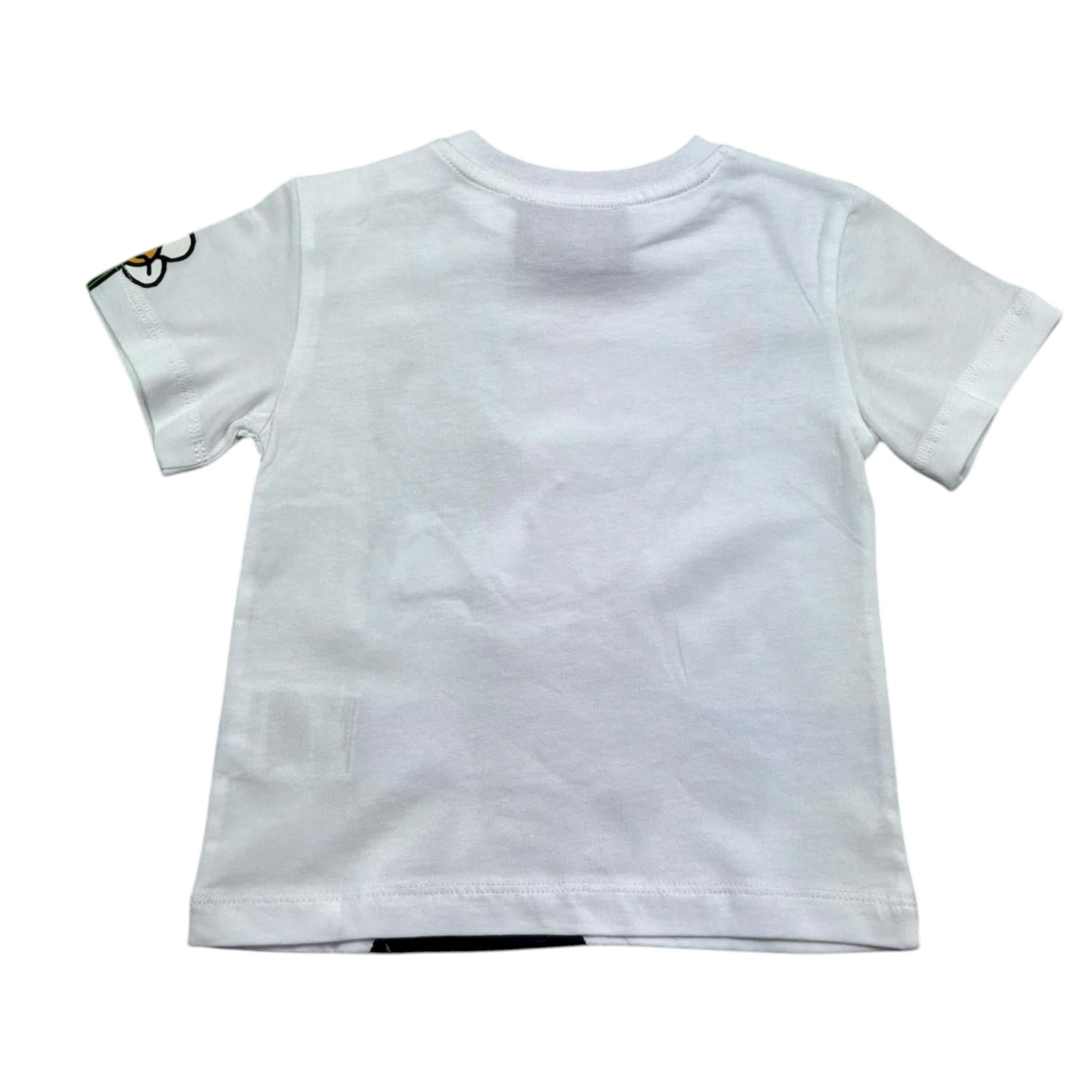 Iceberg T-Shirt Girocollo Tinta Unita con Stampe In Contrasto per Neonato TSICE5102BNX BIANCO ICEBERG 