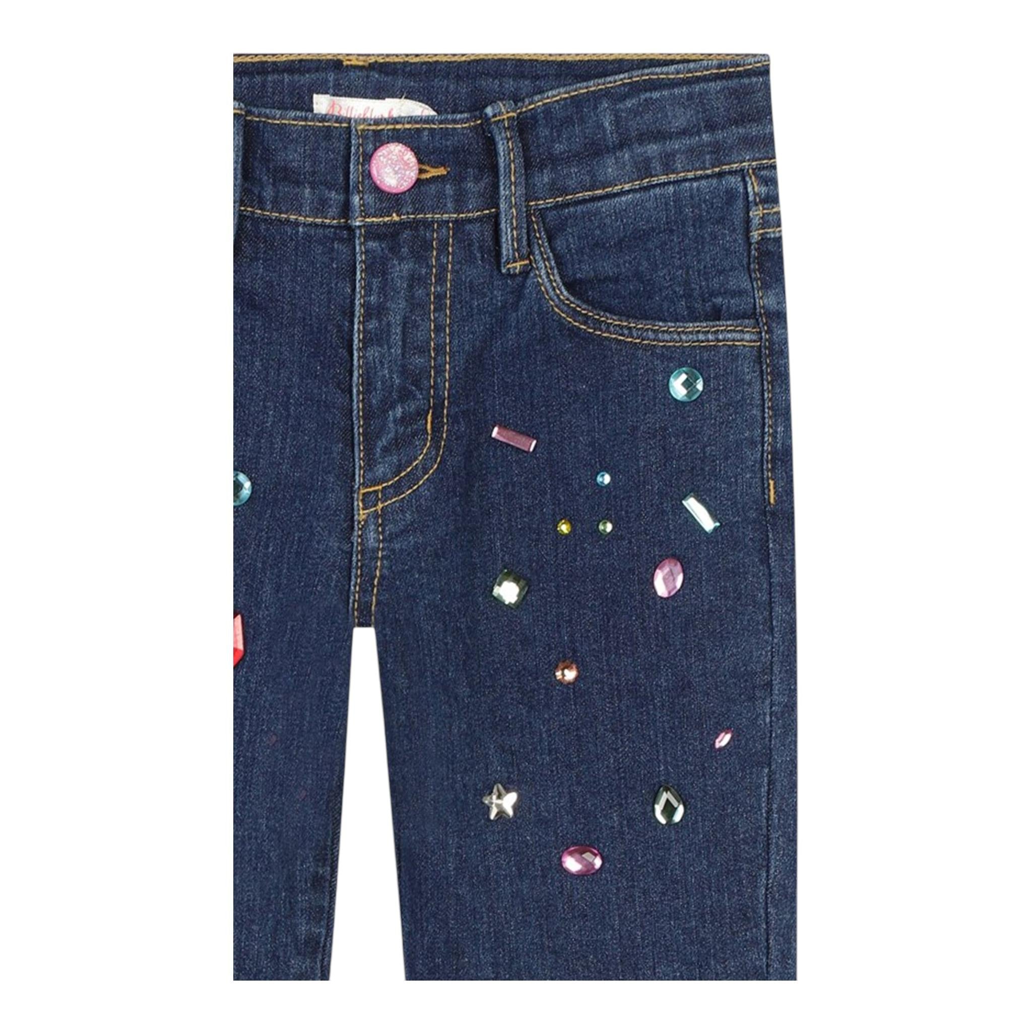 BillIEBLUSH jeans tinta unita con brillantini Blu per Bambina U20452 BLU BillIEBLUSH 