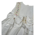 Pure Firenze Abito Giromanica Tinta Unita con Ricamii per Neonata PC01244 BIANCO PURE FIRENZE 