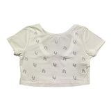 Liu Jo T-Shirt Girocollo Tinta Unita con Stampa Logo per Bambina GA5159 BIANCO LIU JO 
