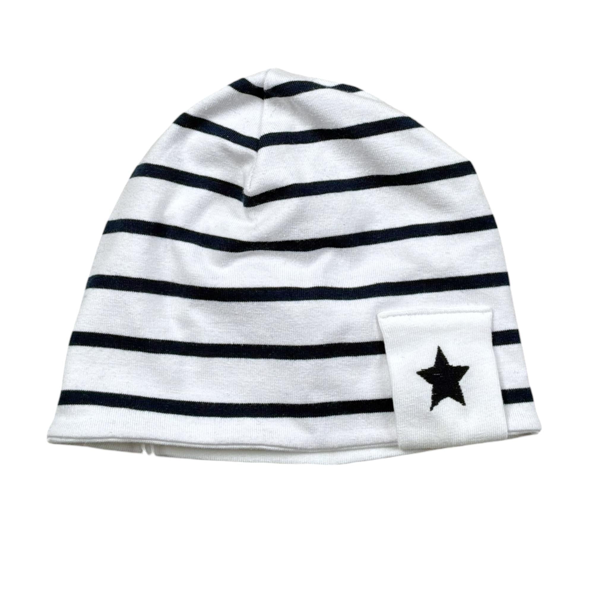 Le Bebe' Cappello tinta unita con Fantasia A Righe Bianco per Neonato LBB4043 BIANCO LE BEBE' 