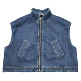 KHRISJOY giubbino smanicato in denim con zip  Blu per Bambina KU2A52 BLU KHRISJOY 