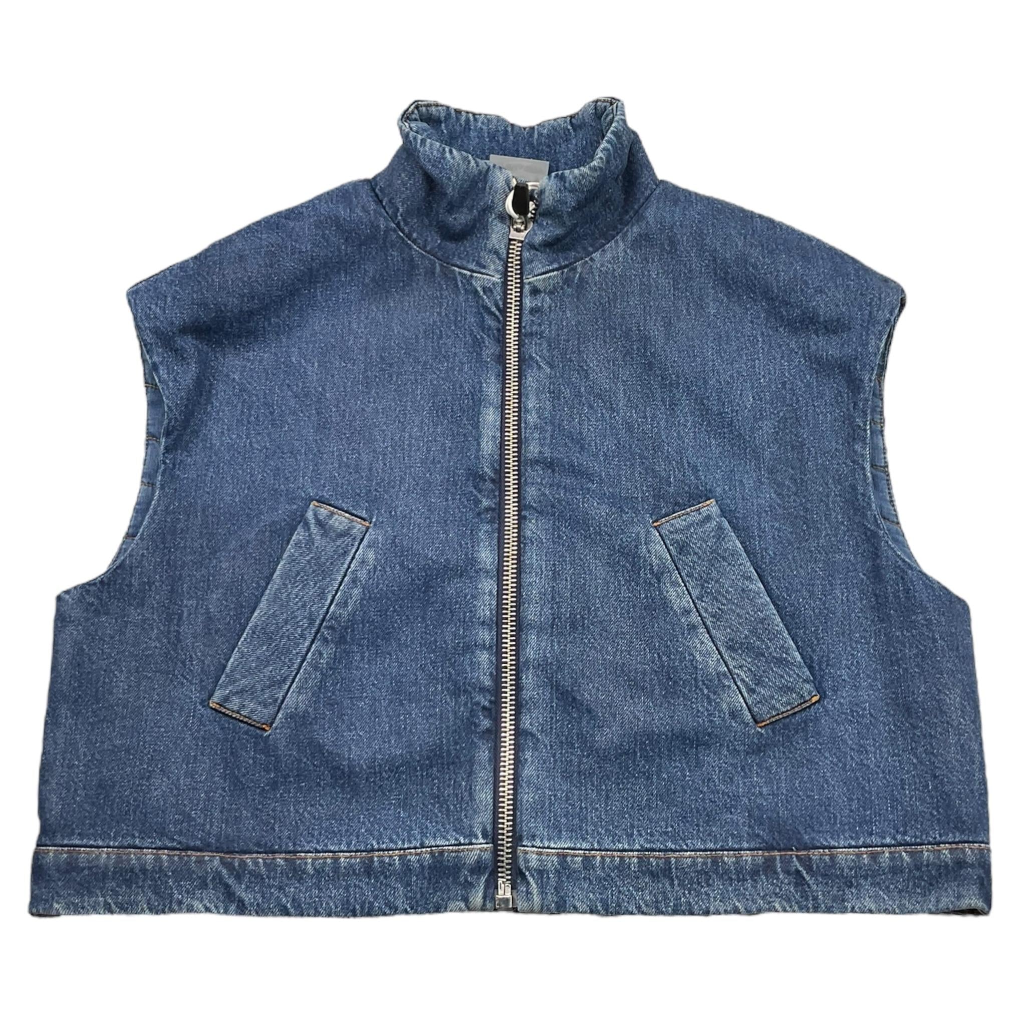 KHRISJOY giubbino smanicato in denim con zip  Blu per Bambina KU2A52 BLU KHRISJOY 