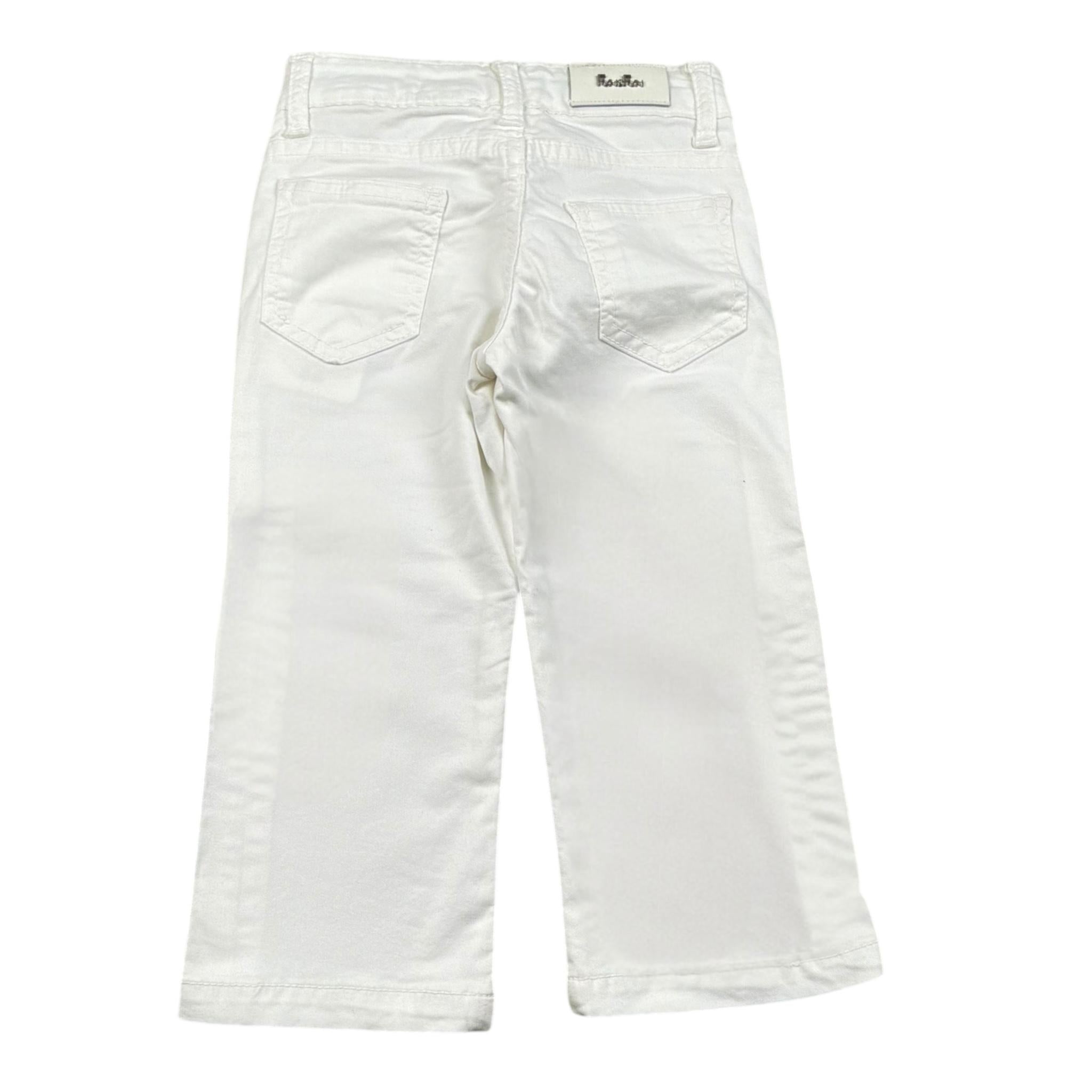 Fun & Fun Pantalone Tinta Unita con Girovita Regolabile per Neonata FNBPT14424N BIANCO FUN & FUN 