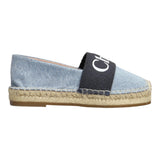 Chloe' Mocassino In Denim Tinta Unita Con Logo Azzurro Per Bambina
