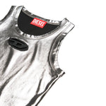 Diesel Canotta Tinta Unita con Logo per Bambina J02178XXX ARGENTO DIESEL 
