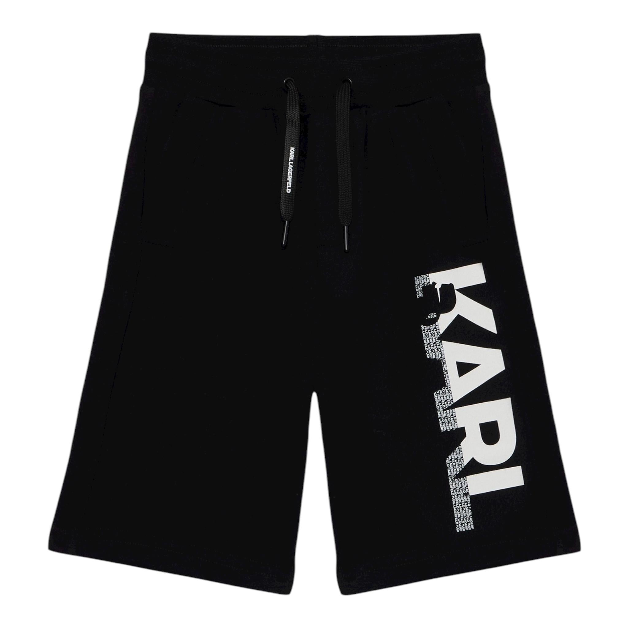 Karl Lagerfeld Bermuda Tuta Tinta Unita con Logo per Bambino Z30413 NERO KARL LAGERFELD 