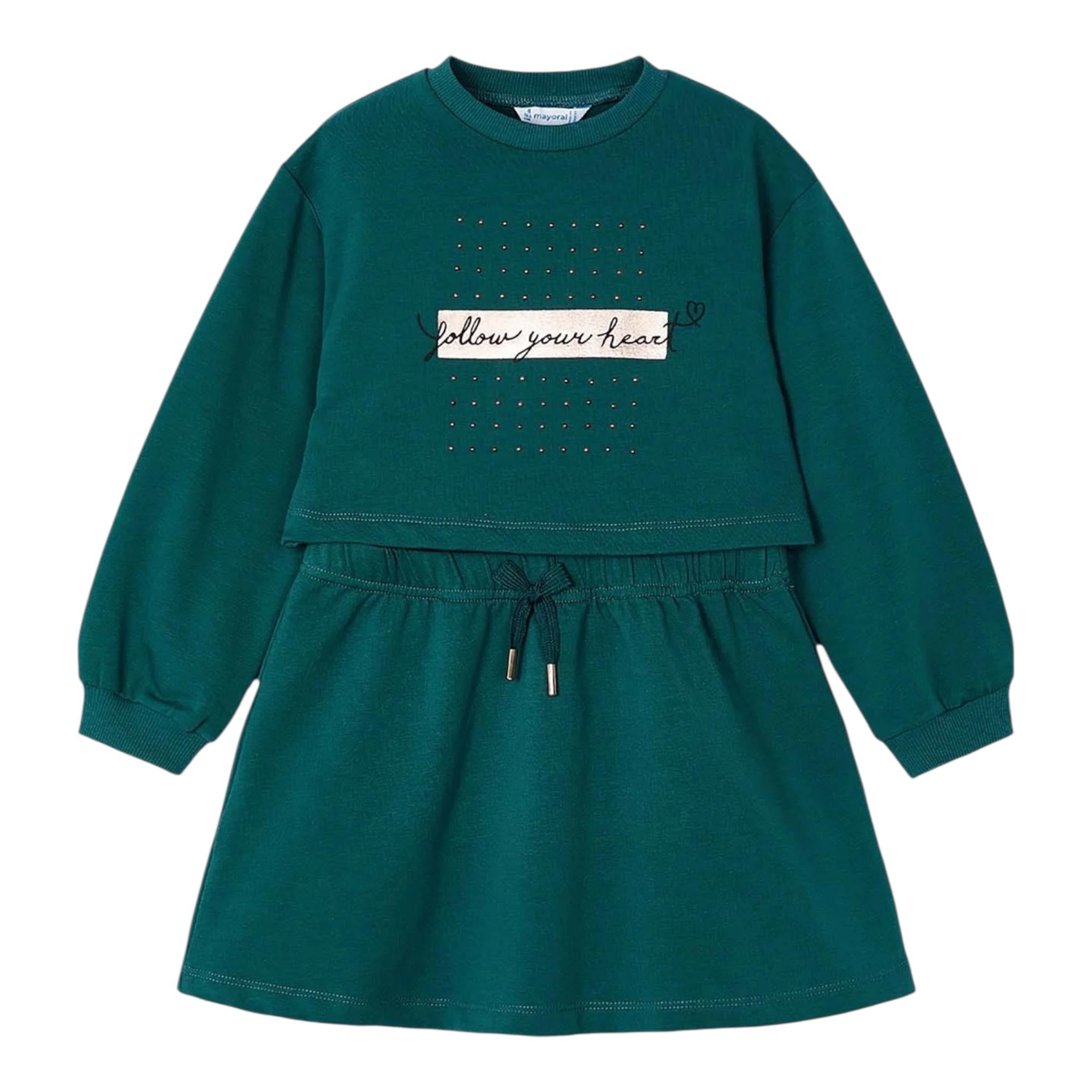 MAYORAL completo 2pz felpa-shorts tinta unita Verde per Bambina 4927JX VERDE MAYORAL 