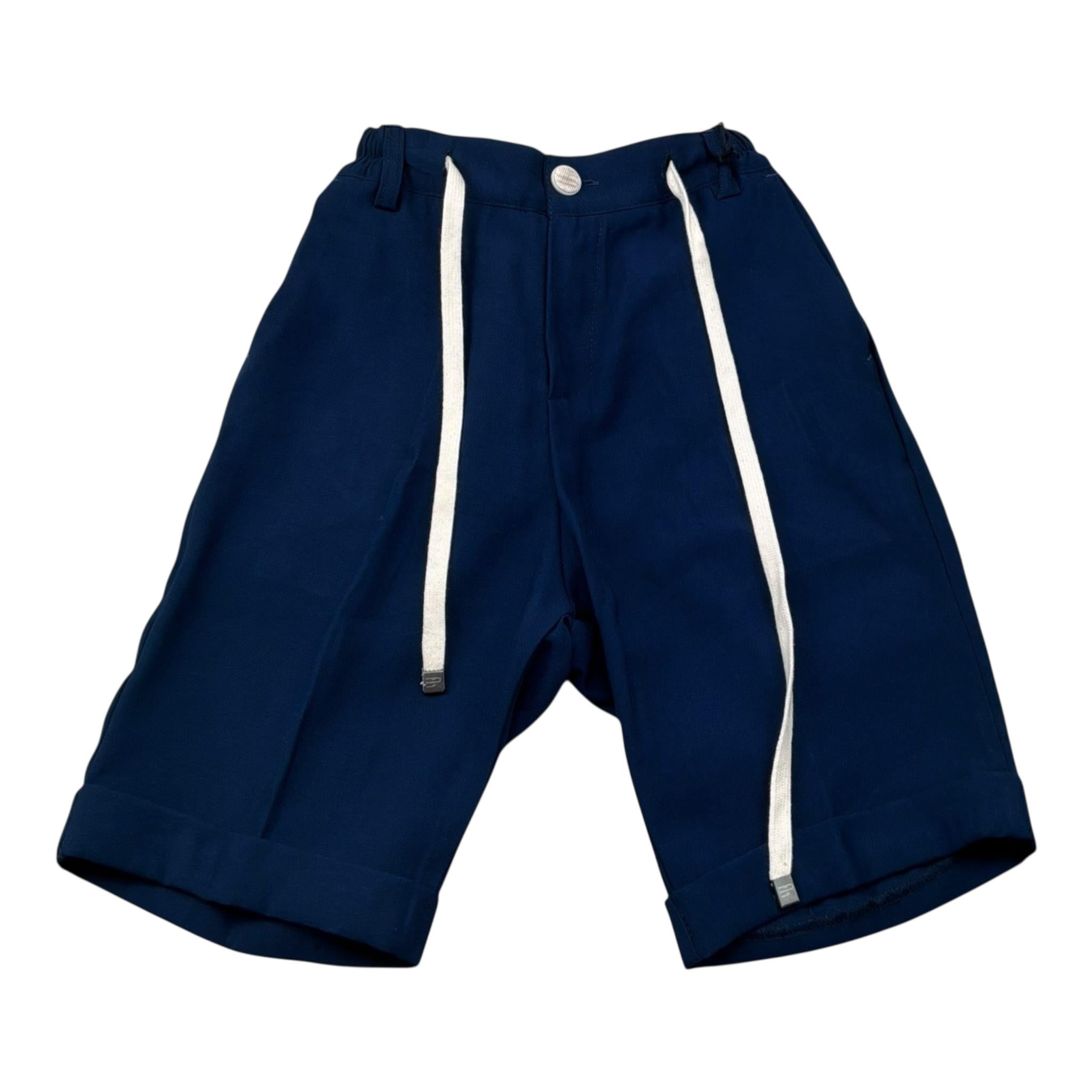 Emanuel Pris Bermuda Tinta Unita con Elastico In Vita per Bambino EMB5120R BLU EMANUEL PRIS 