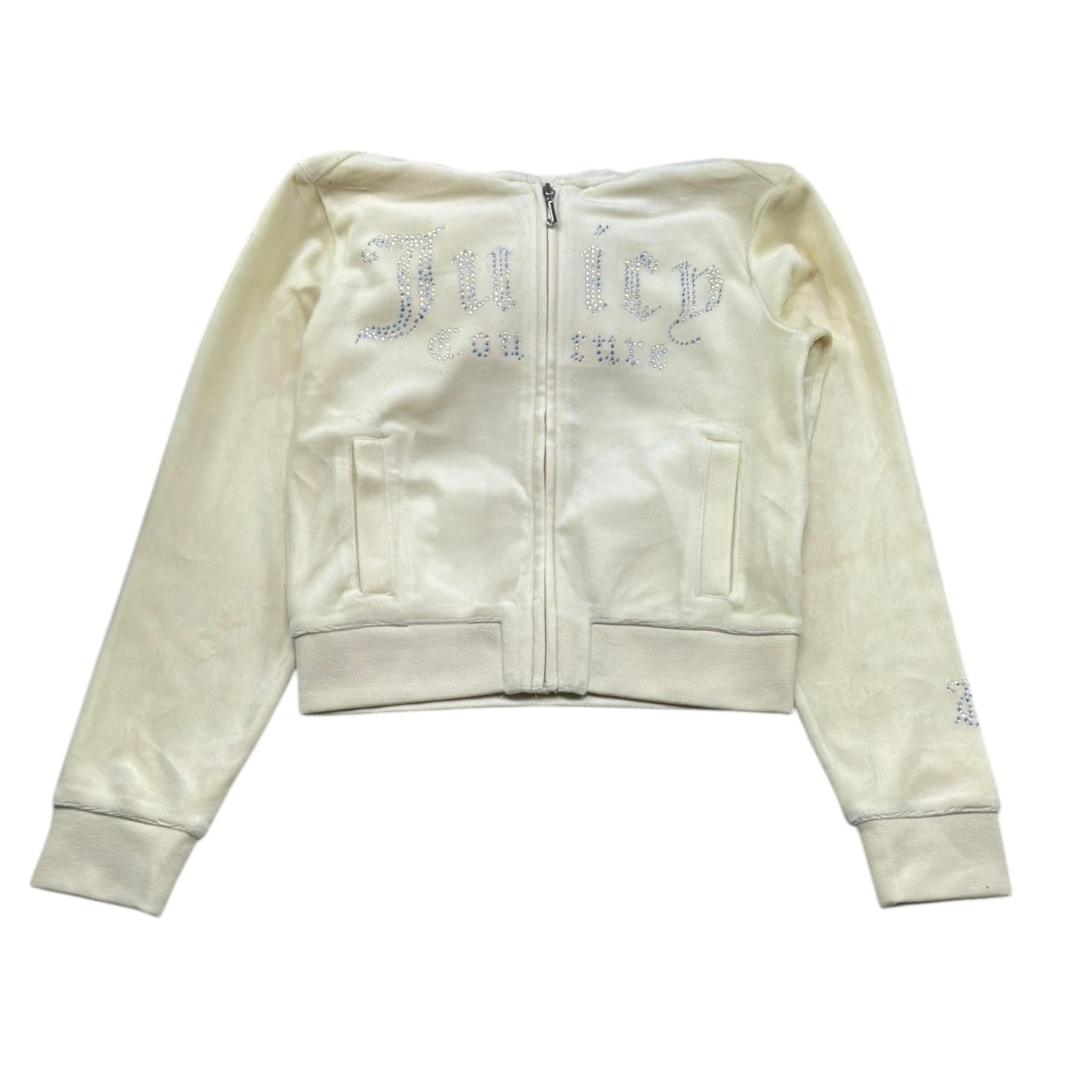 Juicy Couture Felpa Tinta Unita con Zip E Cappuccio per Bambina JBX6745 PANNA JUICY COUTURE 