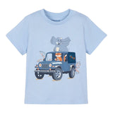 Mayoral T-Shirt Girocollo Tinta Unita con Stampa per Neonato 1053 AZZURRO MAYORAL 