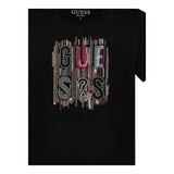 Guess T-Shirt Girocollo Tinta Unita con Paillettes per Bambina J5RI19KAPO0 NERO GUESS 