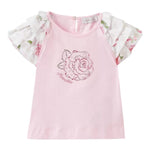 Monnalisa T-Shirt Girocollo Tinta Unita con Stampa per Neonata 31A612 ROSA MONNALISA 