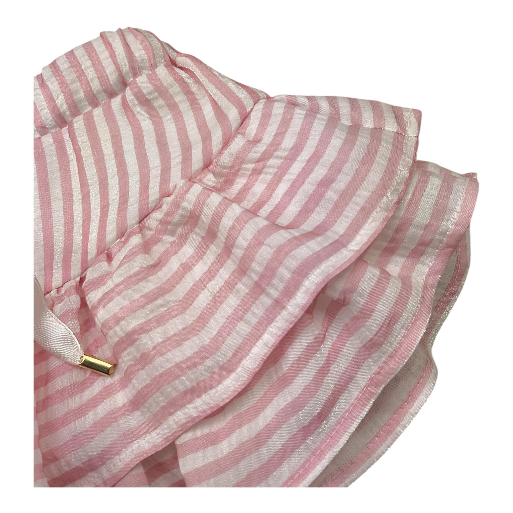 U+È Gonna Tinta Unita con Fantasia A Righe per Neonata UE1778 ROSA U+è 