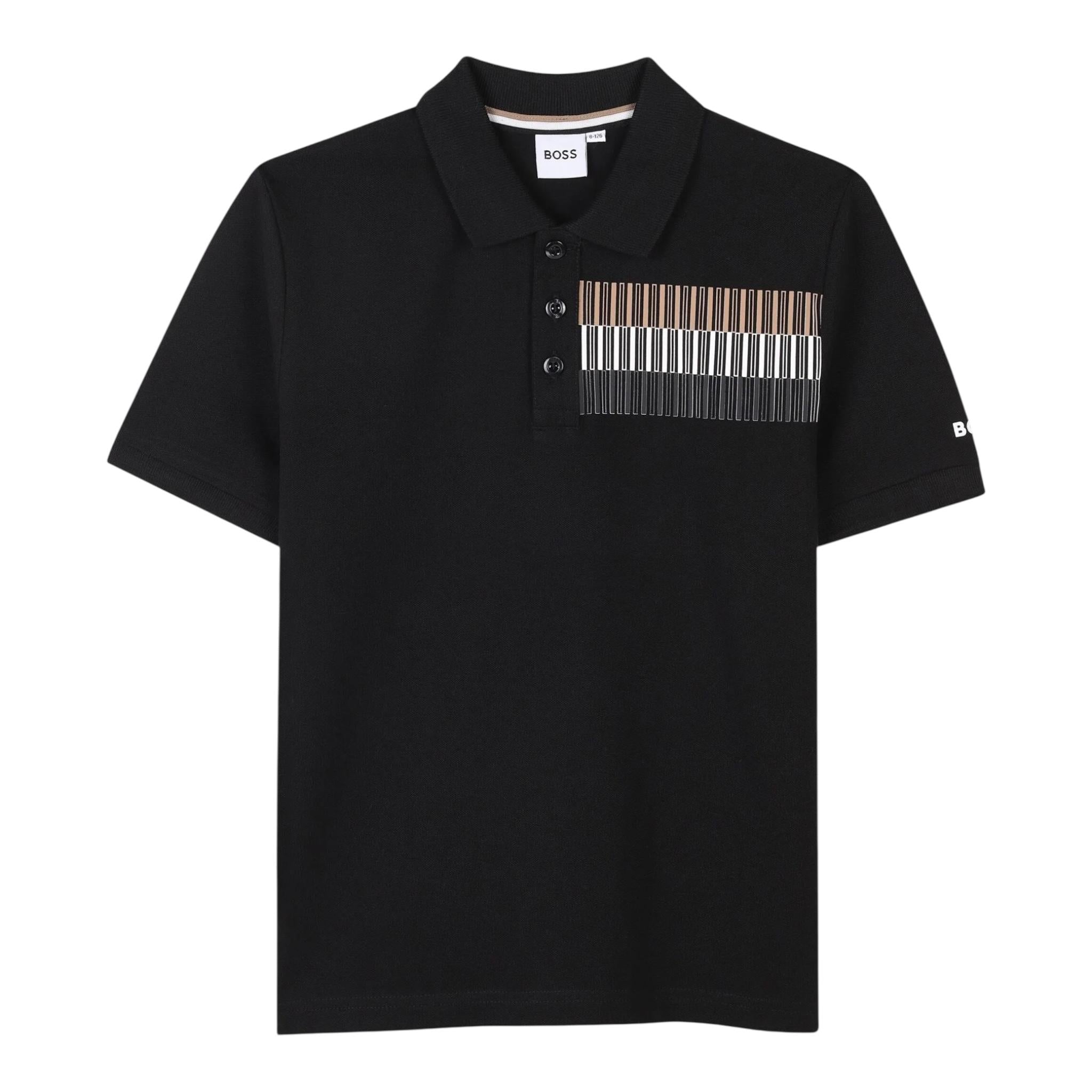 Emporio Armani Polo Mezza Manica Tinta Unita con Stampe per Bambino J52013 NERO EMPORIO ARMANI 
