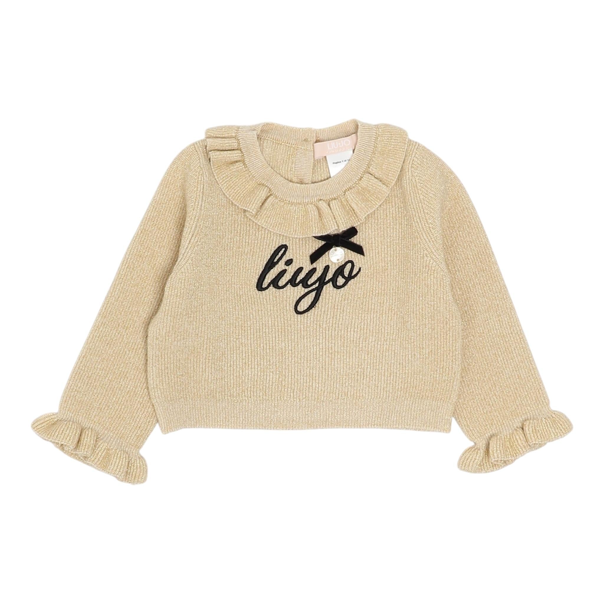 LIU JO maglia girocollo tinta unita cn colletto rouches Oro per Neonata HF4081X ORO LIU JO 