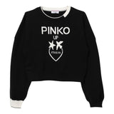 PINKO maglia tinta unita con stampa in contrasto Nero per Bambina F4PIJGJP087XXX NERO PINKO 