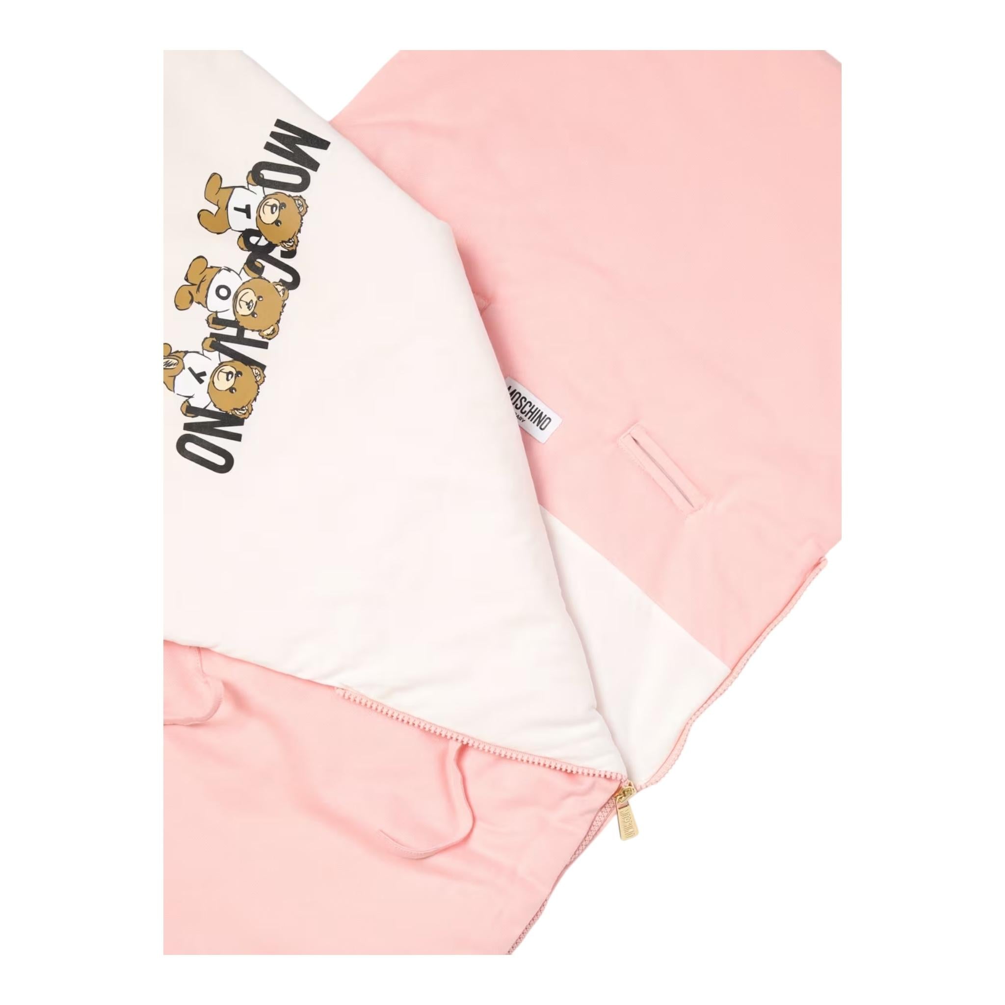 MOSCHINO sacca nanna bicolore con stampa logo Bianco/rosa per Neonata MPE00F BIANCO/ROSA MOSCHINO 