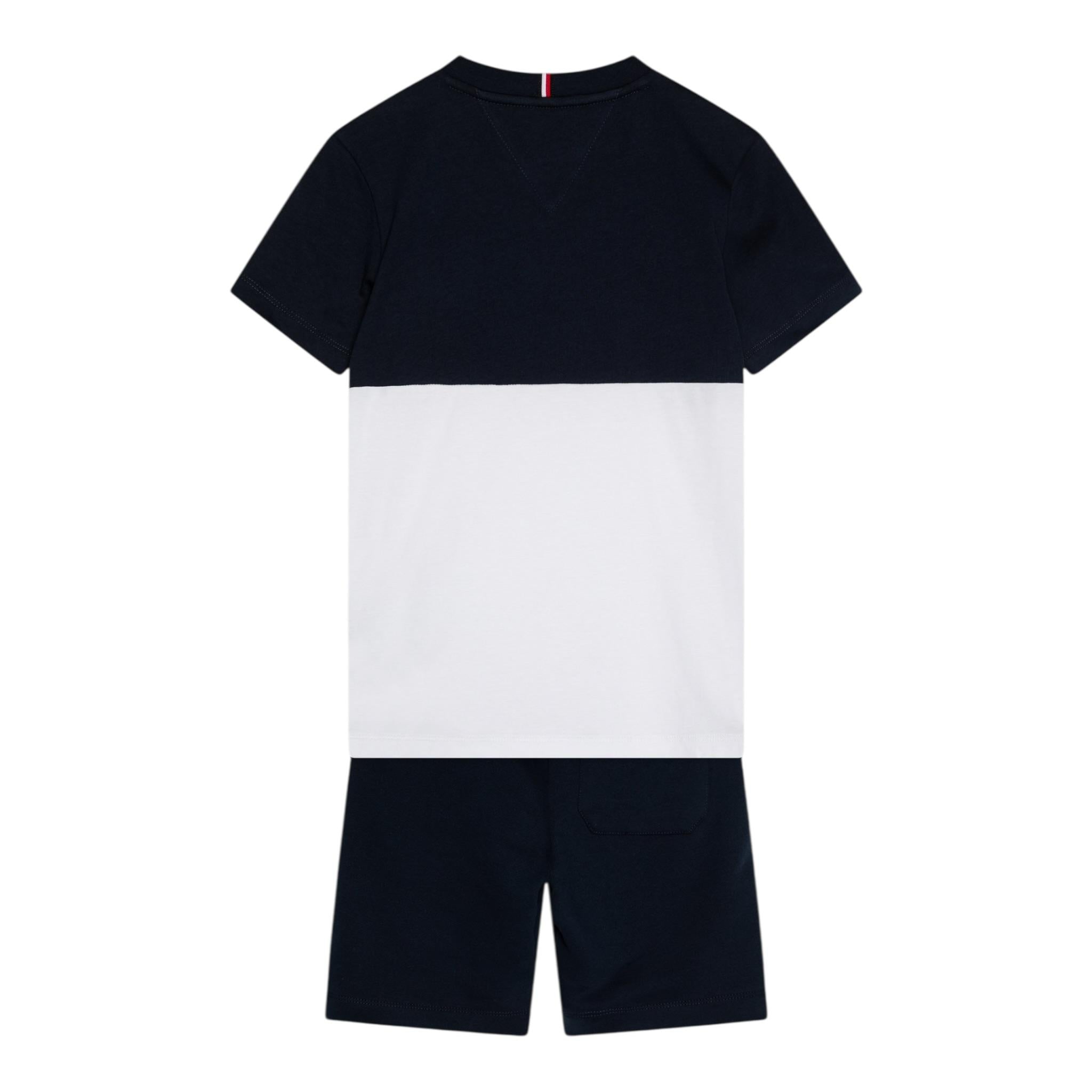 Tommy Hilfiger Completo 2 Pezzi T-Shirt-Bermuda per Bambino KB0KB09620X BIANCO/BLU TOMMY HILFIGER 