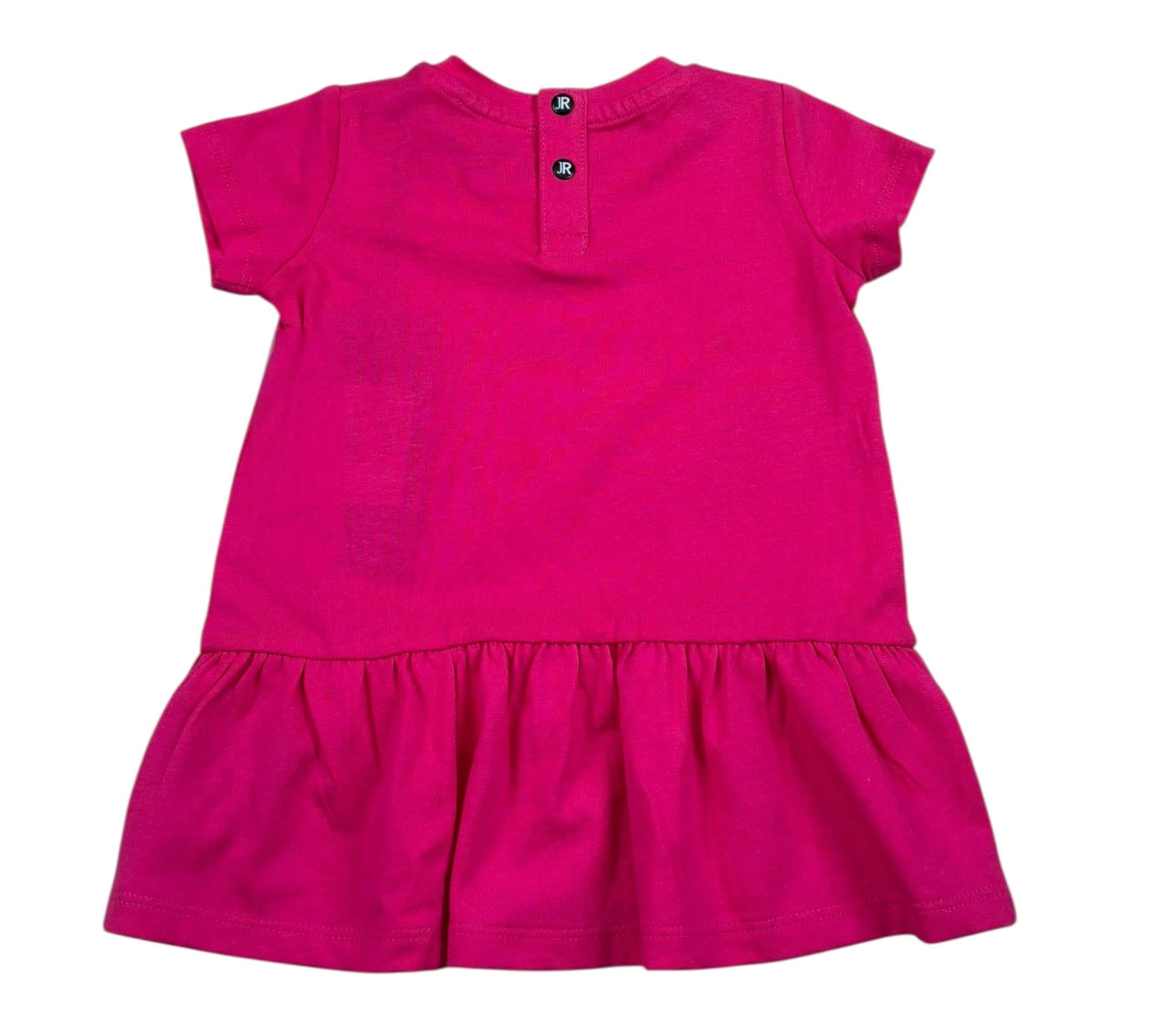 John Richmond Abito Mezza Manica Tinta Unita con Logo per Neonata RIP26034VE FUXIA JOHN RICHMOND 