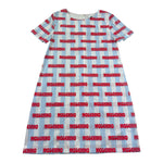 Moschino Abito Bicolore con Fantasia A Righe Mezza Manica per Bambina HDV0HI BIANCO/AZZURRO MOSCHINO 