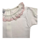 Babidu Body Mezza Manica Tinta Unita Con Colletto Bianco Per Neonata