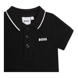 Boss Polo Mezza Manica Tinta Unita per Neonato J05P13 NERO BOSS 