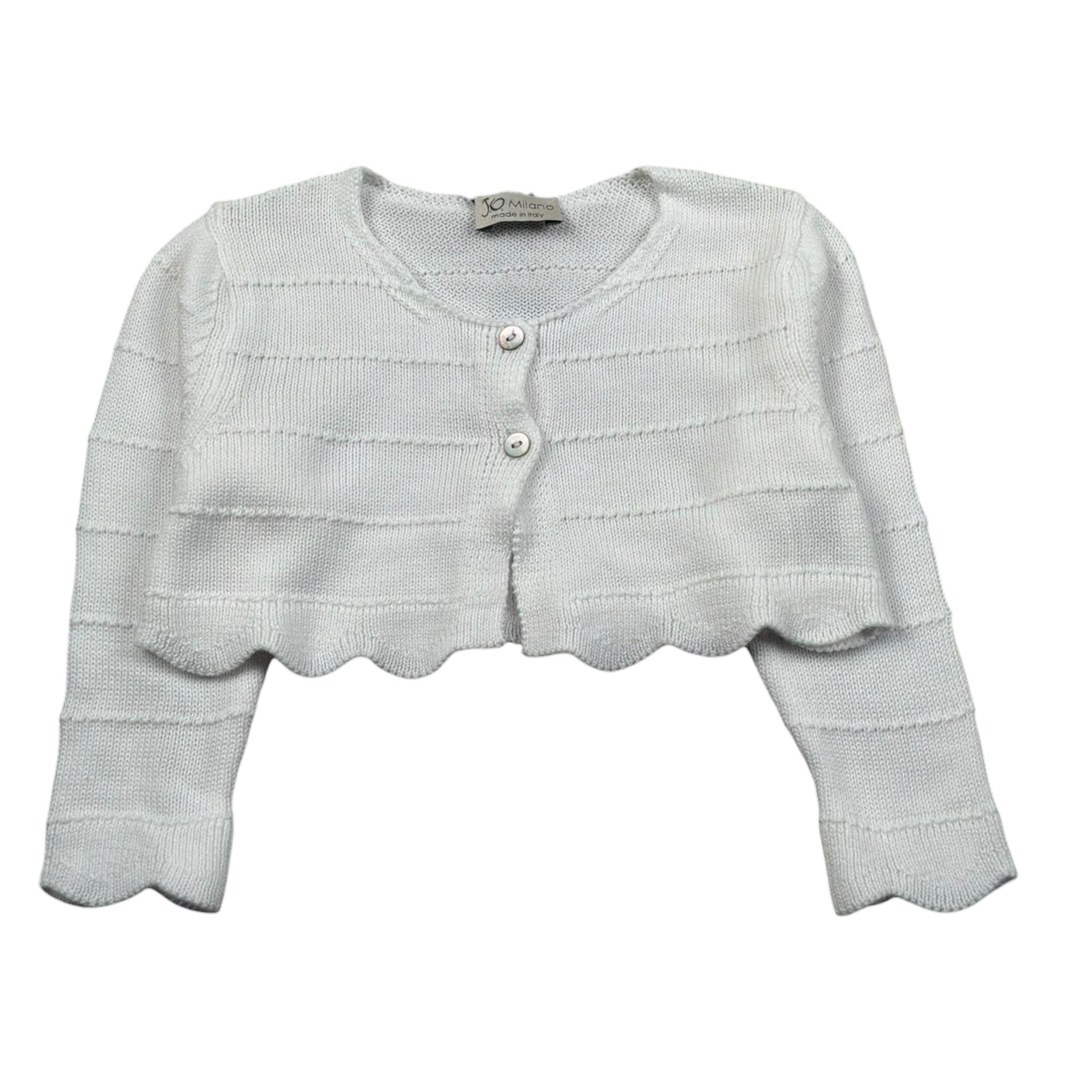 J.O. Milano Coprispalle Tinta Unita con Ricami per Bambina 573X1JXX BIANCO J.O. MILANO 