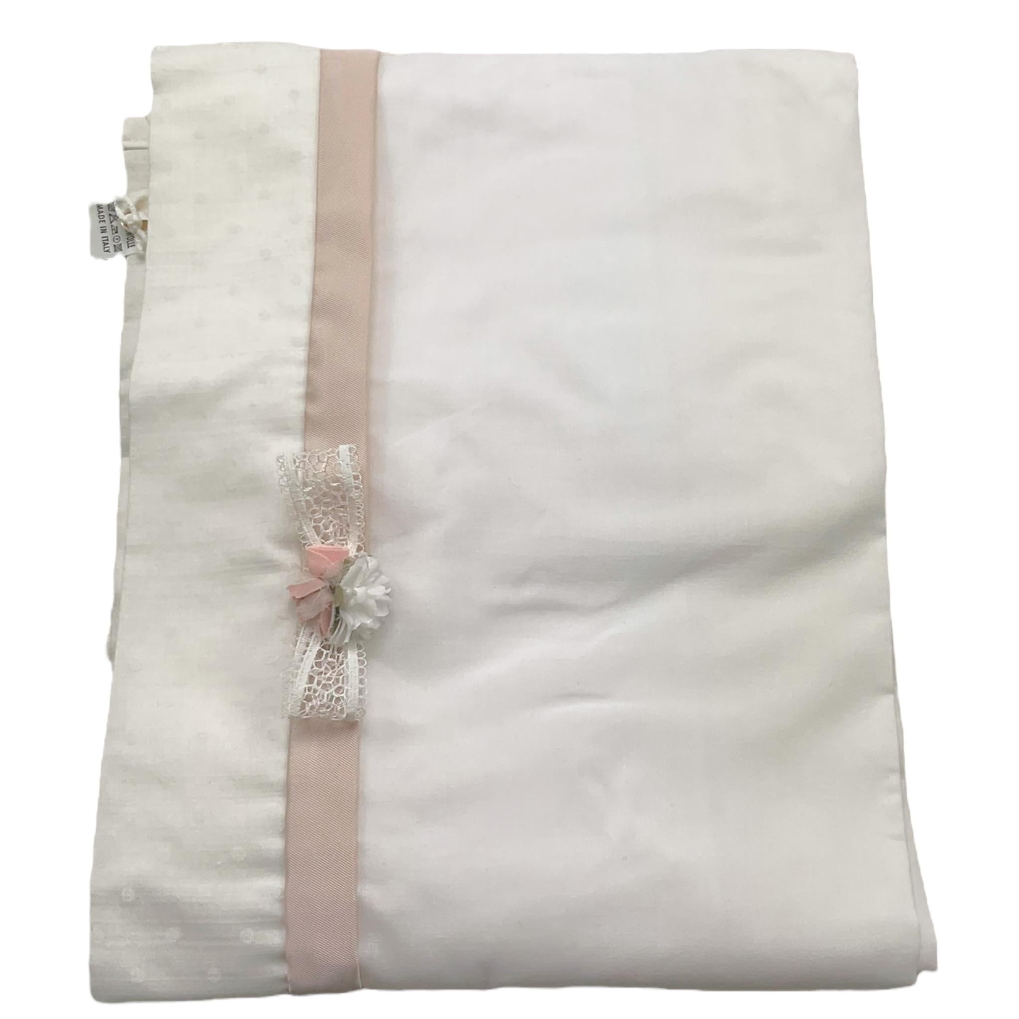 Ninnaoh Coperta Tinta Unita con Applicazioni per Neonata E25LE2 BIANCO NINNAOH 
