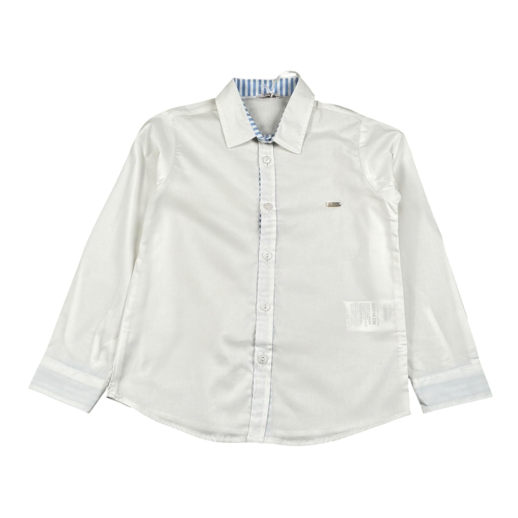 Le Bebe' Camicia tinta unita con Logo Bianco per Neonato LBB4095 BIANCO LE BEBE' 
