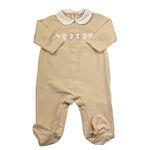 Le Bebe' Tutina Tinta Unita con Stampa per Neonata LBG5669 BEIGE LE BEBE' 