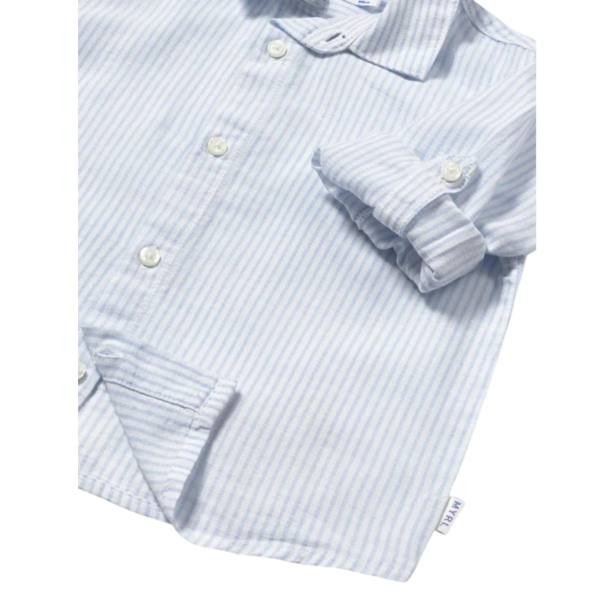 Mayoral Camicia Manica Lunga Tinta Unita per Neonato 1116X AZZURRO MAYORAL 