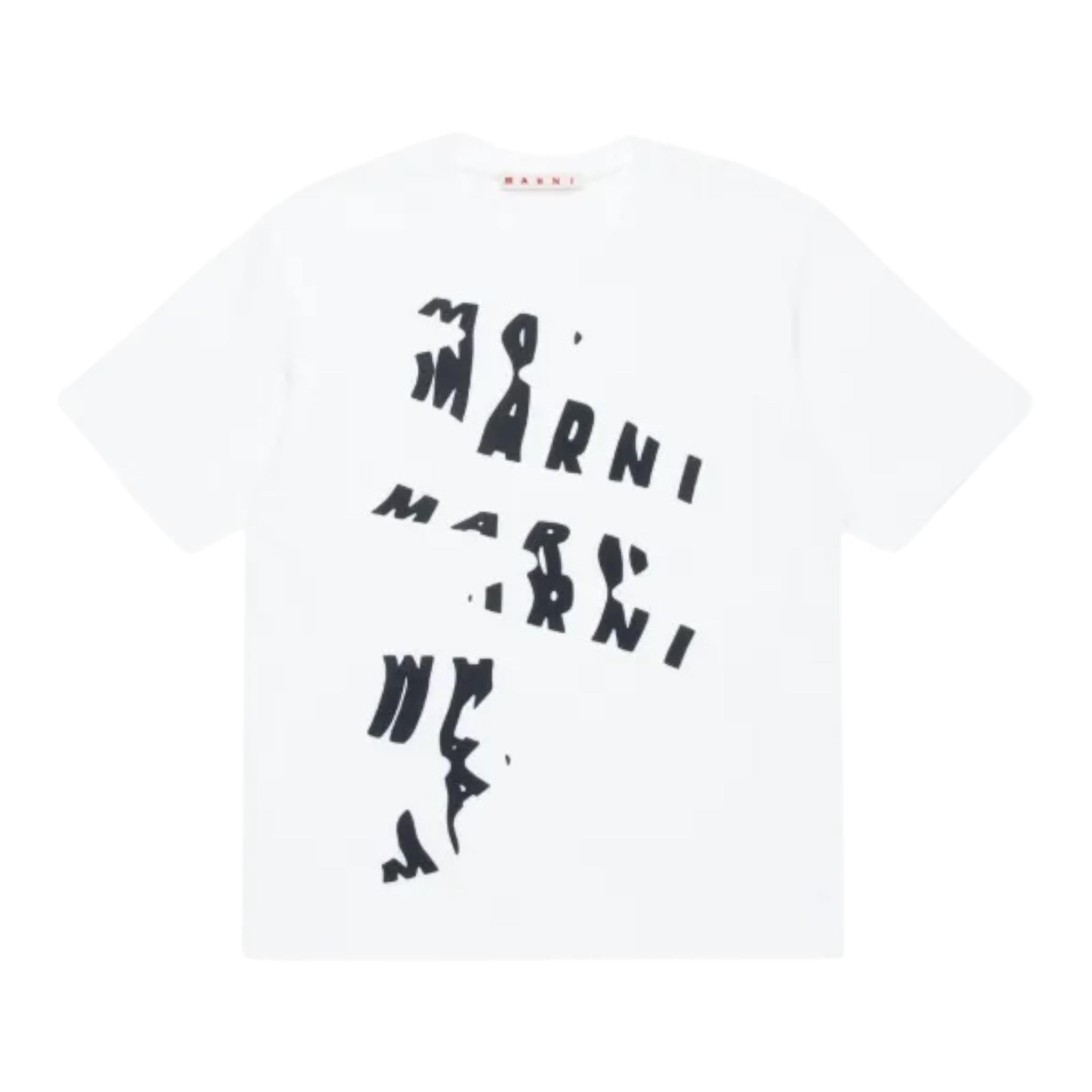 MARNI t-shirt girocollo tinta unita con stampa Bianco per Bambino M01226 BIANCO MARNI 