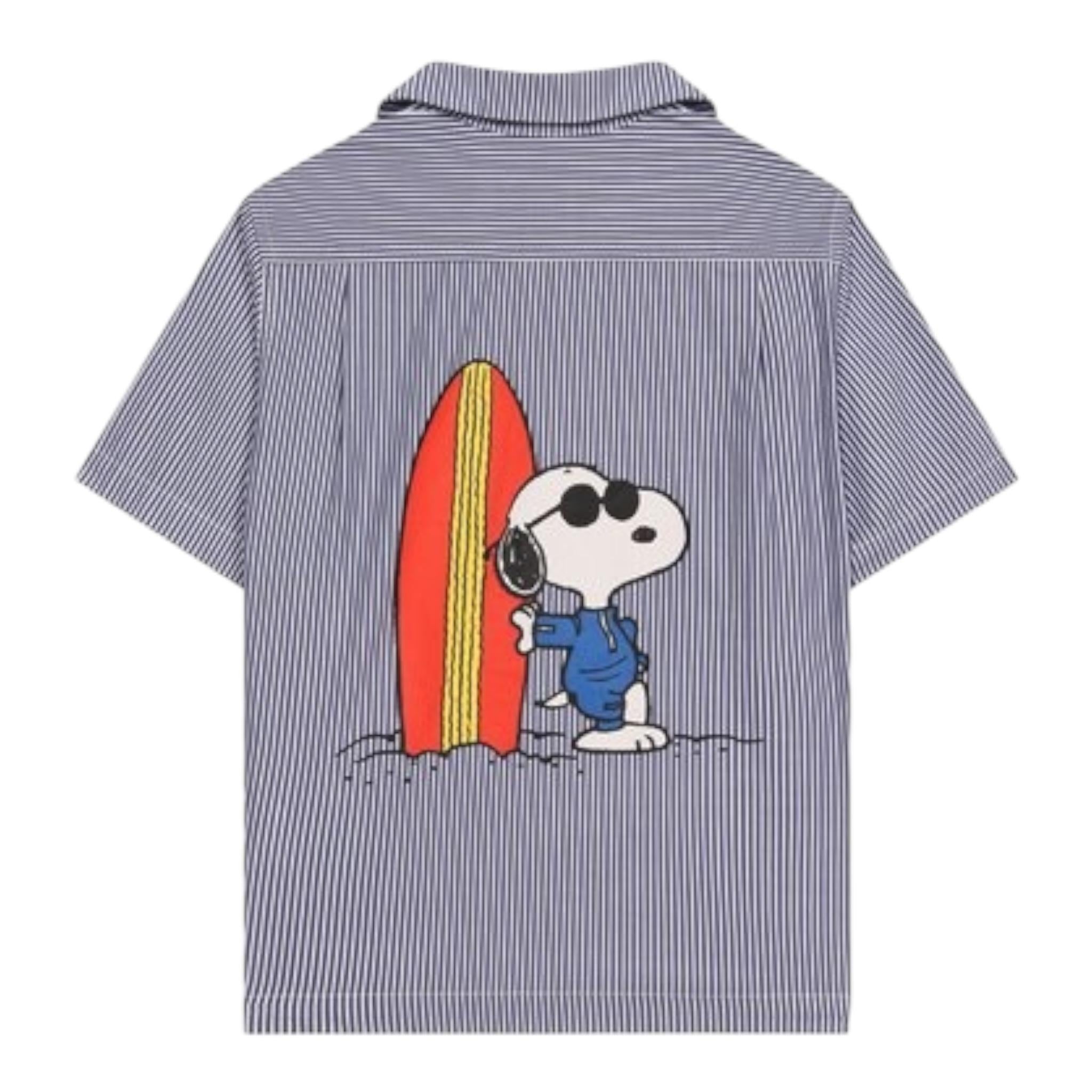 Saint Barth Camicia Mezza Manica Fantasia A Righe per Bambino KALE002 BLU SAINT BARTH 