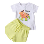 Sarabanda Completo 2 Pezzi T-Shirt-Shorts per Neonata 0B252 BIANCO SARABANDA 