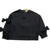 ELISABETTA FRANCHI felpa girocollo tinta unita con applicazioni fiocchi Nero per Neonata EGFE049N NERO ELISABETTA FRANCHI 