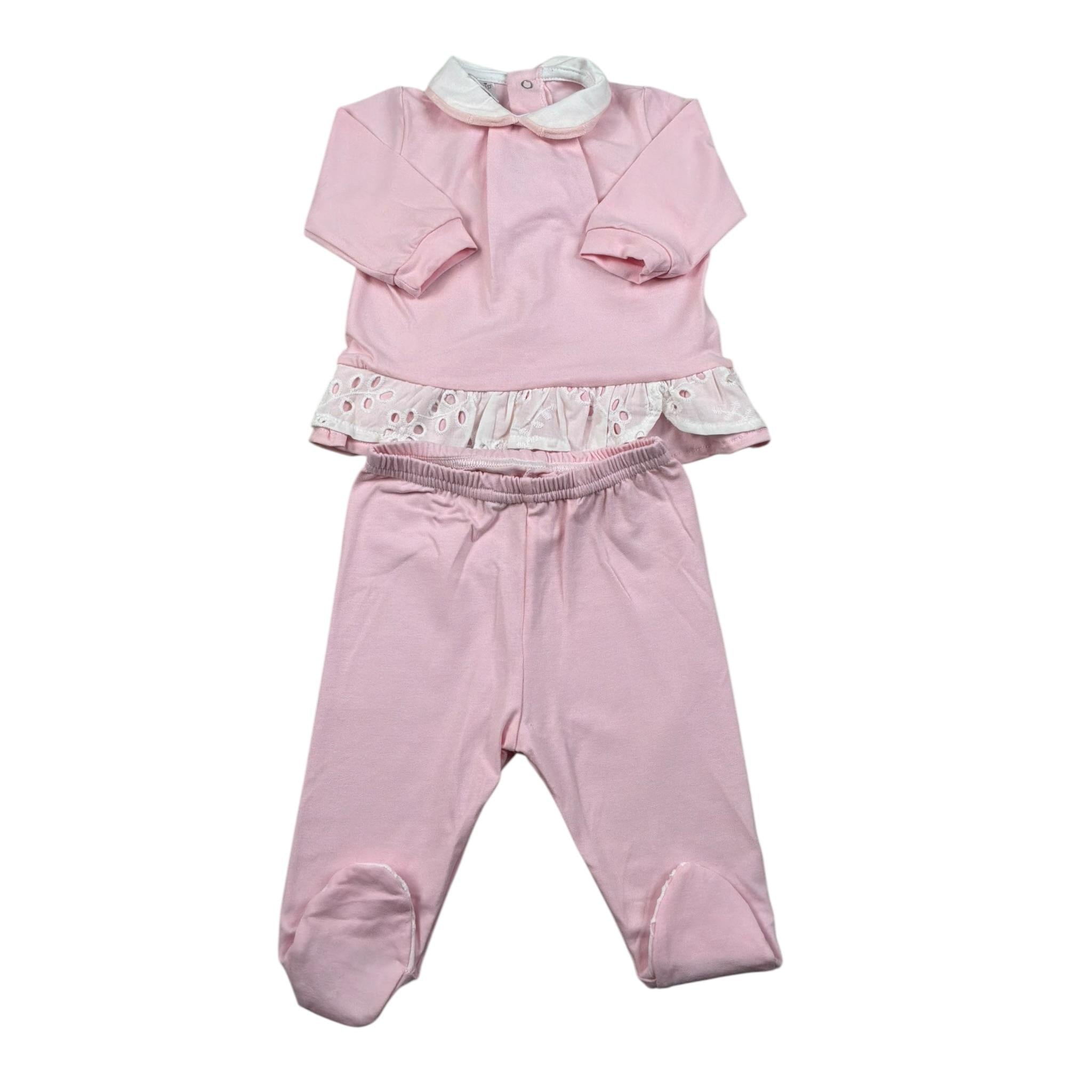Baby Vip Completo 2 Pezzi Shirt-Ghettina Tinta Unita per Neonata T3827 ROSA BABY VIP 